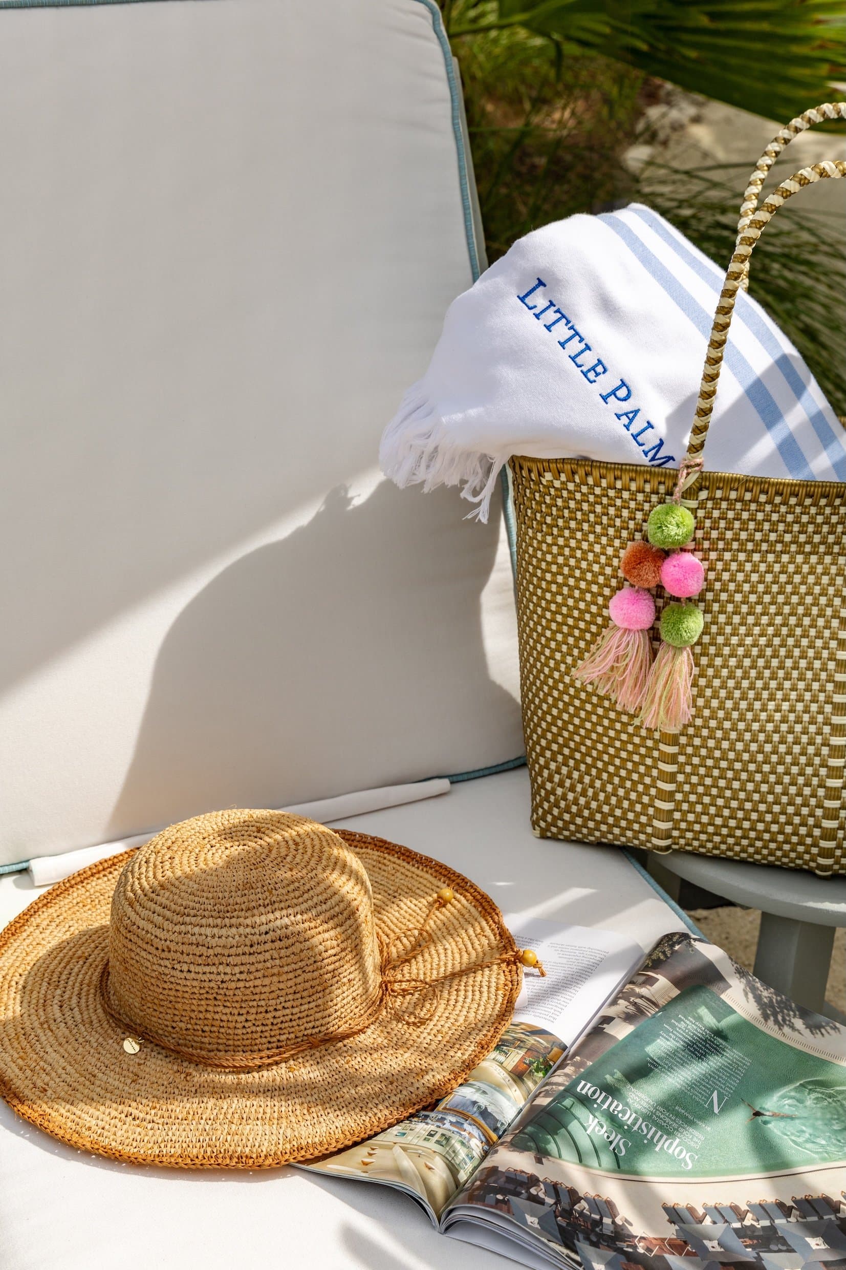 bag and hat from Little Palm Island