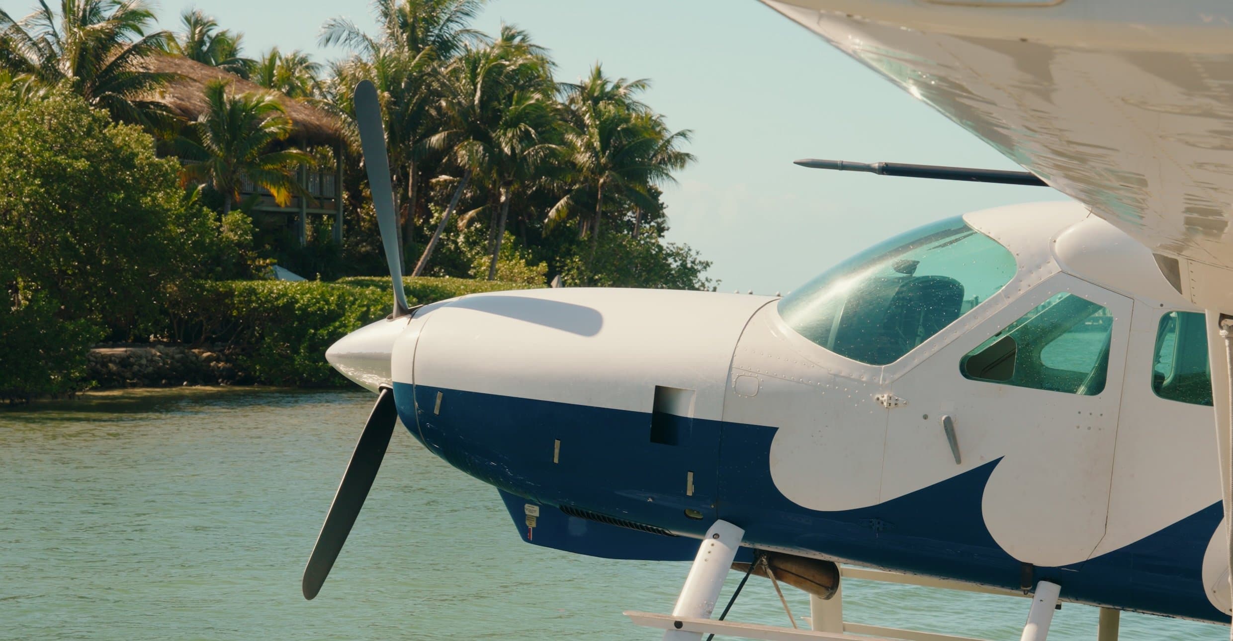Close-up of seaplane
