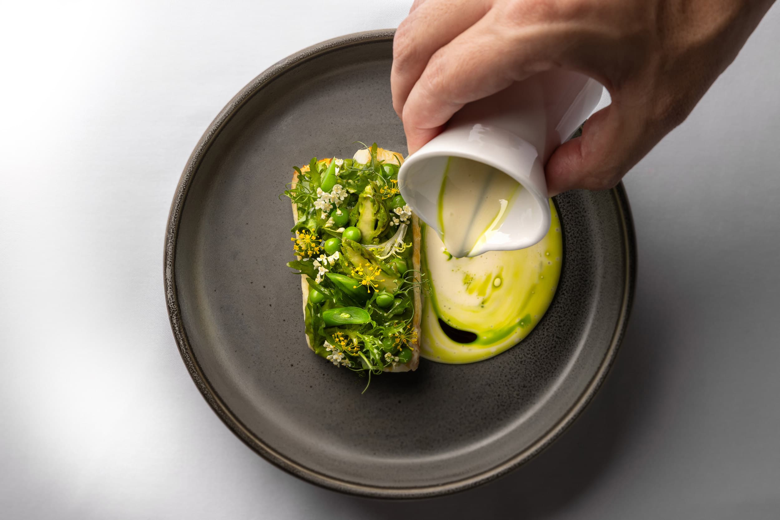 Food And Sauce From The Dining Room