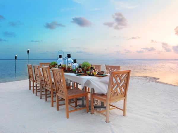 Wedding reception on the beach.