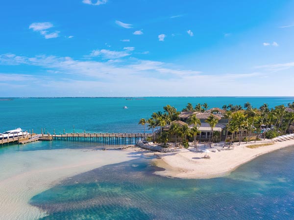 Aerial view of Little Palm Island.