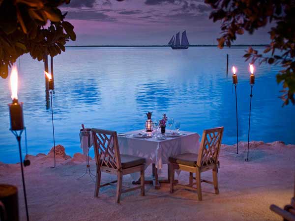 Sunset dining at Little Palm Island Resort