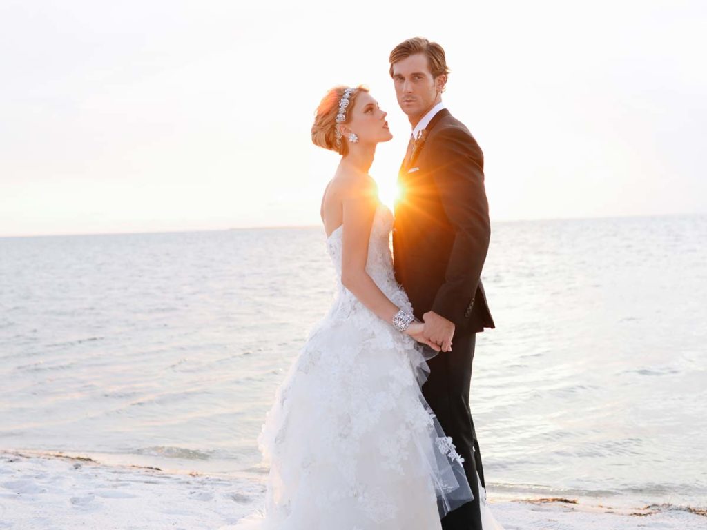 Sunset beach wedding in Florida Keys