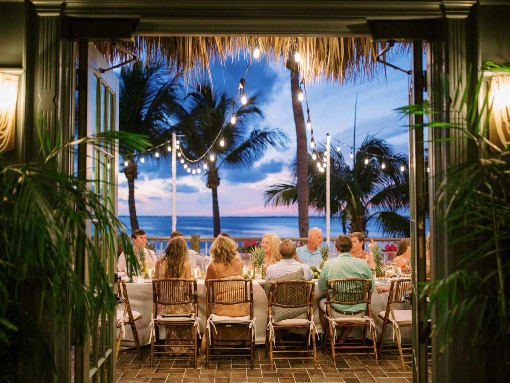 Wedding Reception By The Ocean At Little Palm Island.