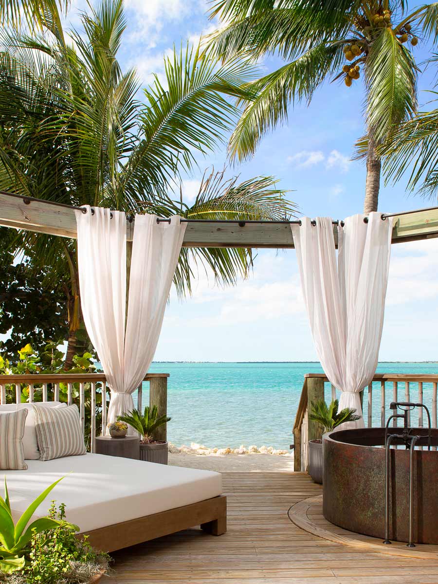 Suite balcony by the ocean.